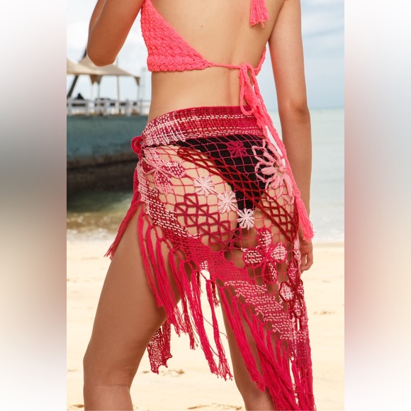 Alix Pinho***Floral Crochet Pink Sarong***$345 - Picture 9 of 9